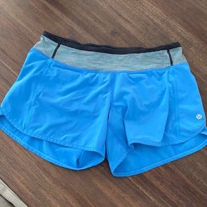 Lulu Lemon light blue shorts; size 6